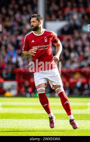 The City Ground, Nottingham, Großbritannien. 30. März 2024. Premier League Football, Nottingham Forest gegen Crystal Palace; Felipe of Nottingham Forest Credit: Action Plus Sports/Alamy Live News Stockfoto