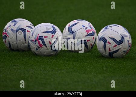 Rom, Italien. 30. März 2024. Offizielle Bälle der Serie A während des 30. Tages der Serie A Meisterschaft zwischen S.S. Lazio gegen Juventus F.C., 30. März 2024 im Olympiastadion in Rom, Italien Credit: Independent Photo Agency/Alamy Live News Stockfoto