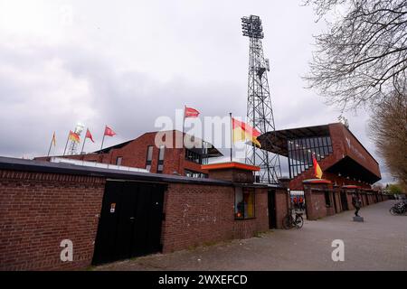 Deventer, Niederlande. 30. März 2024. DEVENTER, Stadion de Adelaarshorst, 30-03-2024, Saison 2023/2024, niederländische Eredivisie. Während des Spiels Go Ahead Eagles - Excelsior, Stadionübersicht Credit: Pro Shots/Alamy Live News Stockfoto