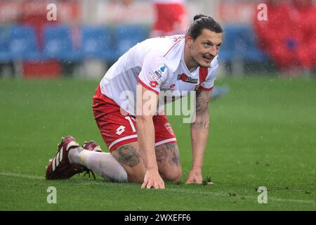 Turin, Italien. 30. März 2024. Milan Djuric vom AC Monza reagiert während des Spiels der Serie A im Stadio Grande Torino in Turin. Der Bildnachweis sollte lauten: Jonathan Moscrop/Sportimage Credit: Sportimage Ltd/Alamy Live News Stockfoto