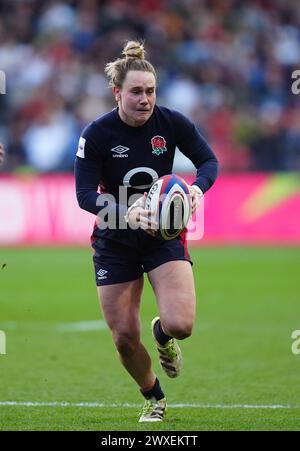 Englands Megan Jones beim Guinness Women's Six Nations Match in Ashton Gate, Bristol. Bilddatum: Samstag, 30. März 2024. Stockfoto