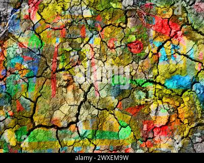 Trockene Erde in verschiedenen atemberaubenden Farben, Deutschland Stockfoto