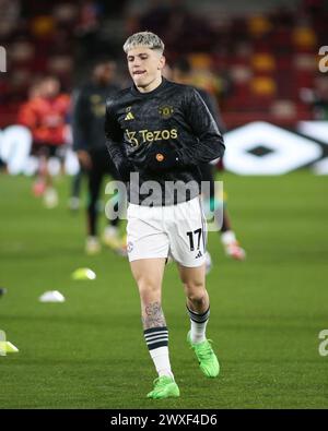 London, Großbritannien. 30. März 2024. London, 30. März 2024: Während des Premier League-Spiels zwischen Brentford und Manchester United im GTECH Community Stadium am 30. März 2024 in London. (Pedro Soares/SPP) Credit: SPP Sport Press Photo. /Alamy Live News Stockfoto