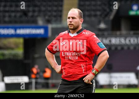 Swansea, Wales. 30. März 2024. PJ Botha von Emirates Lions während des 13. Runde-Spiels der United Rugby Championship (URC) zwischen Ospreys und Emirates Lions im Swansea.com Stadium in Swansea, Wales, Großbritannien am 30. März 2024. Quelle: Duncan Thomas/Majestic Media. Stockfoto