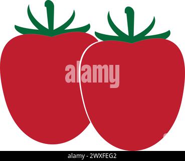 Tomaten-Symbol-Vektor-Illustration Logo-Design Stock Vektor