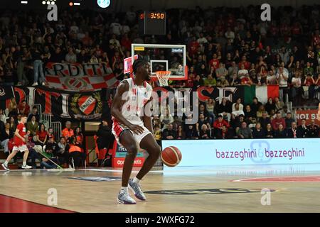 Varese, Italien. 30. März 2024. Gabe Brown (Openjobmetis Varese) während Openjobmetis Varese vs Germani Brescia, italienische Basketball Serie A Match in Varese, Italien, März 30 2024 Credit: Independent Photo Agency/Alamy Live News Stockfoto