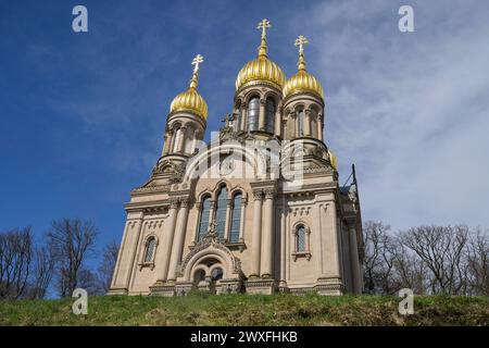 Russisch-orthodoxe Kirche, Neroberg, Wiesbaden, Hessen, Deutschland *** Russisch-orthodoxe Kirche, Neroberg, Wiesbaden, Hessen, Deutschland Stockfoto