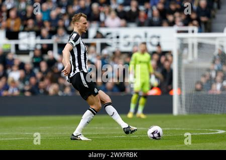 Newcastle, Großbritannien. 30. März 2024. Dan Burn von Newcastle United während des Premier League-Spiels zwischen Newcastle United und West Ham United in St. James's Park, Newcastle am Samstag, den 30. März 2024. (Foto: Mark Fletcher | MI News) Credit: MI News & Sport /Alamy Live News Stockfoto