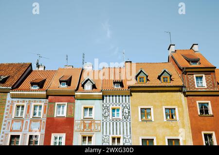 Stary Rynek Alter Marktplatz farbenfrohe Häuser in Posen Polen Stockfoto