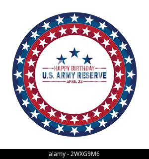 Happy Birthday US Army Reserve. Urlaubskonzept. Vorlage für Hintergrund, Banner, Karte, Poster mit Textbeschriftung Stock Vektor