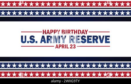 Happy Birthday US Army Reserve Hintergrundbild mit Typografie. Happy Birthday US Army Reserve, Hintergrund Stock Vektor