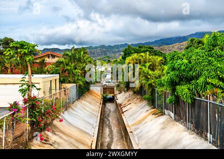 Landschaft von Hawaii Kai Stadt auf Oahu Island in Hawaii, USA Stockfoto