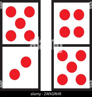 domino-Kartensymbol-Vektor-Symbolvorlage Stock Vektor