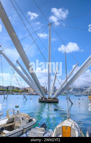 Genua Stadtbild in Italien: Blick auf den alten Hafen. Stockfoto