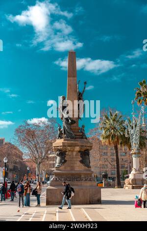 Barcelona, Spanien - 10. FEBRUAR 2022: Monument von Rius und Taulet im Parc Ciutadella, gewidmet Francesc de Paula Rius i Taulet, der der war Stockfoto