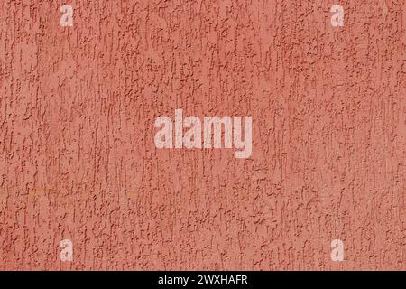 Rot-braune Gipsrinde Käfer Wand Stuck abstraktes Muster raue Oberfläche Textur fester Hintergrund. Stockfoto