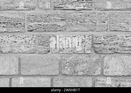 Helles Natürliches Grau Schale Ziegelstein Wand Textur Sand Struktur Hintergrund Kalkstein. Stockfoto