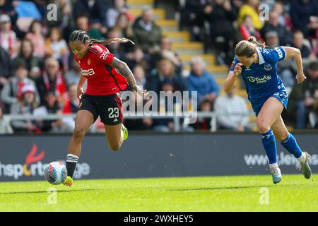 Leigh, Großbritannien. 31. März 2024. Geyse beim Spiel der Barclays Women’s Super League zwischen Manchester United und Everton im Leigh Sports Village Credit: Ryan Asman/auf ihrer Seite Stockfoto