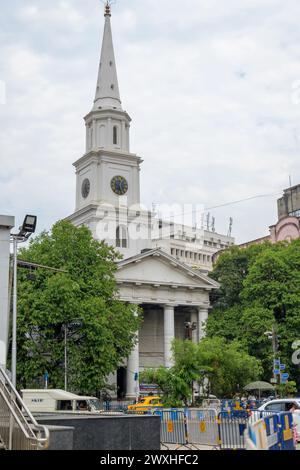 Blick auf St.. Andrew's Church, ein berühmtes historisches Wahrzeichen in Kalkutta, Westbengalen, Indien am 19. März 2024. Stockfoto