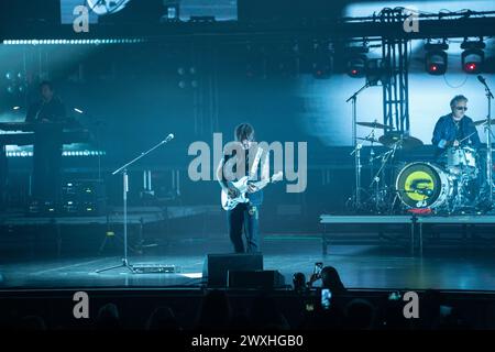 Hollywood, USA. 30. März 2024. Juanes tritt am 30. März 2024 in Hollywood auf. Diese Vorstellung war der letzte Abend seiner Nordamerika-Tour. (Foto: Geoffrey Clowes/SIPA USA) Credit: SIPA USA/Alamy Live News Stockfoto