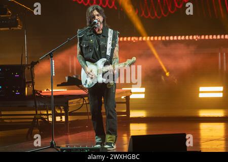 Hollywood, USA. 30. März 2024. Juanes tritt am 30. März 2024 in Hollywood auf. Diese Vorstellung war der letzte Abend seiner Nordamerika-Tour. (Foto: Geoffrey Clowes/SIPA USA) Credit: SIPA USA/Alamy Live News Stockfoto