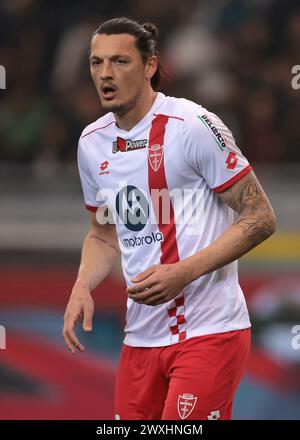 Turin, Italien. 30. März 2024. Milan Djuric vom AC Monza sieht sich während des Spiels der Serie A im Stadio Grande Torino in Turin an. Der Bildnachweis sollte lauten: Jonathan Moscrop/Sportimage Credit: Sportimage Ltd/Alamy Live News Stockfoto