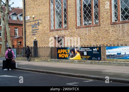 London, Großbritannien. März 2024. Ein Westminster Kingsway College in London. Kredit: Maureen McLean/Alamy Stockfoto