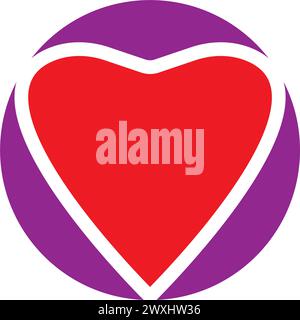 Logo-Design mit Vektorgrafik und Herzsymbol Stock Vektor