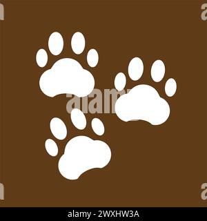 Hunde- oder Katzenpfoten-Muster, Tierfüße. Logo für die Illustration des Symbols des flachen Vektors Stock Vektor