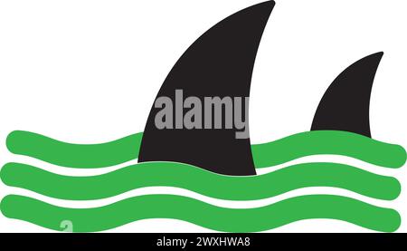 Haifischflosse Symbol Vektor Illustration Symbol Design Stock Vektor