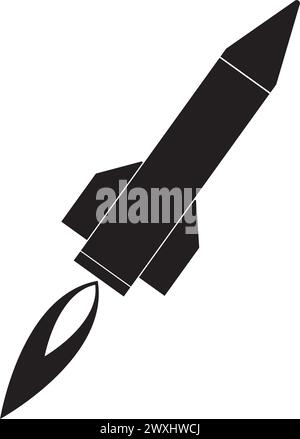 Langstreckenraketen-Symbol-Vektor-Illustration einfaches Design Stock Vektor