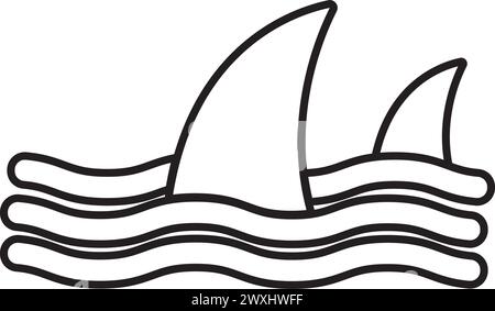 Haifischflosse Symbol Vektor Illustration Symbol Design Stock Vektor