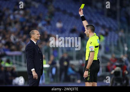 Rom, Italie. 30. März 2024. Massimiliano Allegri Cheftrainer von Juventus während des italienischen Meisterschaftsspiels Serie A zwischen SS Lazio und Juventus FC am 30. März 2024 im Stadio Olimpico in Rom, Italien - Foto Federico Proietti/DPPI Credit: DPPI Media/Alamy Live News Stockfoto