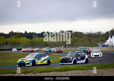 Nogaro, Frankreich. 31. März 2024. 60 LOPEZ Olivier, FRA, Team CDRS, Cupra TCR TCR, 37 BRETON Benjamin, FRA, eXigence Motorsport, Mini JCW Challenge TC, Action während der 1. Runde des Championnat de France FFSA TC 2024, vom 30. März bis 1. April 2024 auf dem Circuit Paul Armagnac, in Nogaro, Frankreich - Foto Paul Vaicle/DPPI Credit: DPPI Media/Alamy Live News Stockfoto