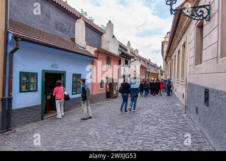 Franz Kafka House, Golden Lane, Prag, Böhmen, Tschechische Republik Stockfoto