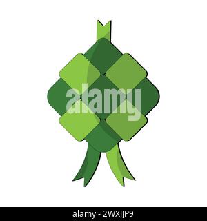 Vektor-Illustration von Ketupat, eine Eid-Tradition in Indonesien, hängende Ketupat-Vektor-Clip-Art-Icon für ramadan und Eid Al Fitr Dekorationselement Stock Vektor