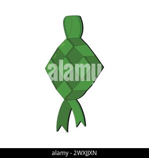 Vektor-Illustration von Ketupat, eine Eid-Tradition in Indonesien, hängende Ketupat-Vektor-Clip-Art-Icon für ramadan und Eid Al Fitr Dekorationselement Stock Vektor