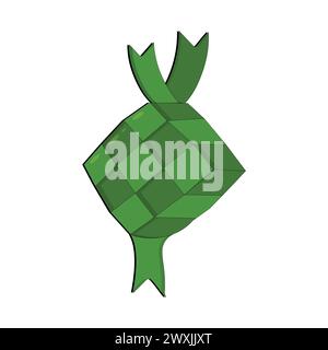 Vektor-Illustration von Ketupat, eine Eid-Tradition in Indonesien, hängende Ketupat-Vektor-Clip-Art-Icon für ramadan und Eid Al Fitr Dekorationselement Stock Vektor