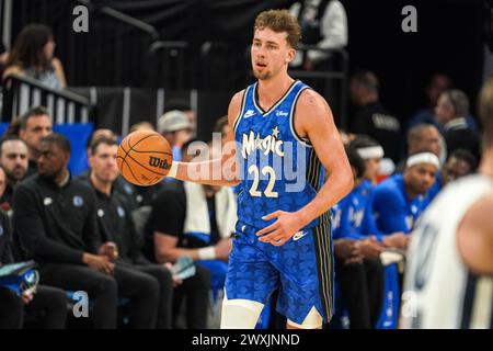 Orlando, Florida, USA, 30. März 2024, Orlando Magic's Franz Wagner #22 im Kia Center. (Foto: Marty Jean-Louis/Alamy Live News Stockfoto