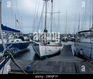 Suhaili - das Segelboot, mit dem Sir Robin Knox-Johnston 1969 das Weltweltrennen gewann Stockfoto