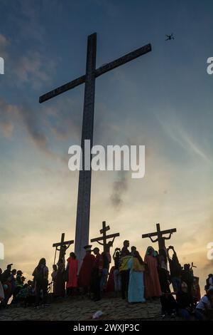 Seit 1986 wird die Darstellung der Passion Christi in Caracas in El Morro in Petare, im Stadtteil El Nazareno, aufgeführt Stockfoto