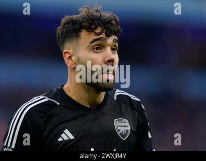 Manchester, Großbritannien. 31. März 2024. David Raya von Arsenal während des Premier League-Spiels im Etihad Stadium in Manchester. Der Bildnachweis sollte lauten: Andrew Yates/Sportimage Credit: Sportimage Ltd/Alamy Live News Stockfoto