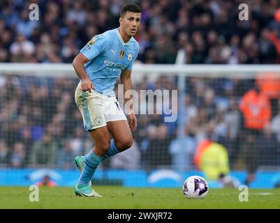 Manchester, Großbritannien. 31. März 2024. Rodri von Manchester City während des Premier League-Spiels im Etihad Stadium in Manchester. Der Bildnachweis sollte lauten: Andrew Yates/Sportimage Credit: Sportimage Ltd/Alamy Live News Stockfoto