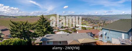 Der Blick auf die Landschaft von Dalles Oregon auf die Umgebung. Stockfoto