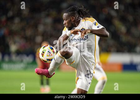 Los Angeles Galaxy Stürmer Joseph Paintsil (28) während eines MLS-Spiels gegen die Seattle Sounders am Samstag, den 30. März 2023, im Dignity Health Sport Stockfoto