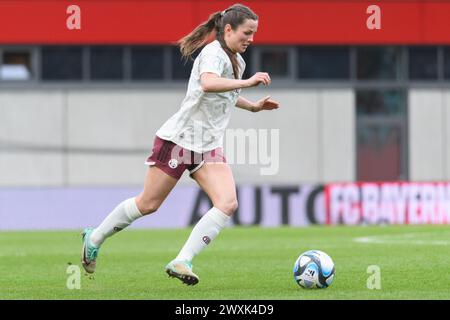 München, Deutschland. 31. März 2024. München, 31. März 2024: Während des DFB-Pokal-Halbfinalspiels zwischen dem FC Bayern München und Eintracht Frankfurt am FC Bayern Campus. (Sven Beyrich/SPP) Credit: SPP Sport Press Photo. /Alamy Live News Stockfoto