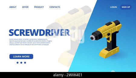 Webvorlage mit einem Drilldown. Vektor Stock Vektor