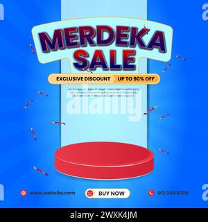 Werbeplakat für Merdeka Sale. Stock Vektor