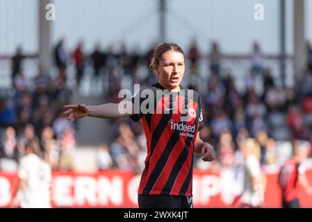 München, Deutschland. 31. März 2024. München, 31. März 2024: Barbara Dunst (28 Eintracht Frankfurt) beim DFB-Pokal-Halbfinalspiel zwischen dem FC Bayern München und Eintracht Frankfurt am FC Bayern Campus. (Sven Beyrich/SPP) Credit: SPP Sport Press Photo. /Alamy Live News Stockfoto