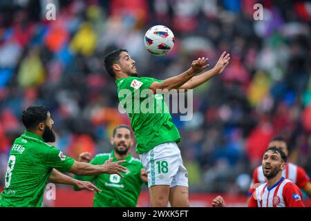 Girona, Esp. 31. März 2024. GIRONA FC-REAL BETIS 30. März 2024 Fornals (18) von Real Betis während des Spiels zwischen Girona FC und Real Betis entsprechend dem dreißigsten Tag der La Liga EA Sports im Stadtstadion Montilivi in Girona, Spanien. Quelle: Rosdemora/Alamy Live News Stockfoto